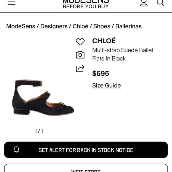 CHLOÉ Multi-strap Suede Ballet Flats (Sz 39.5) - Picture 13 of 13